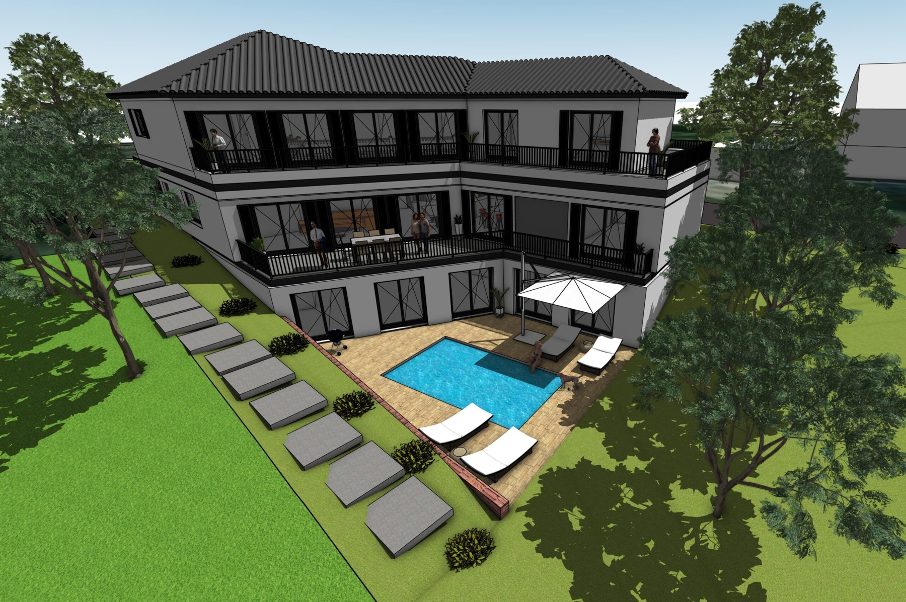 Villa in Hanglage