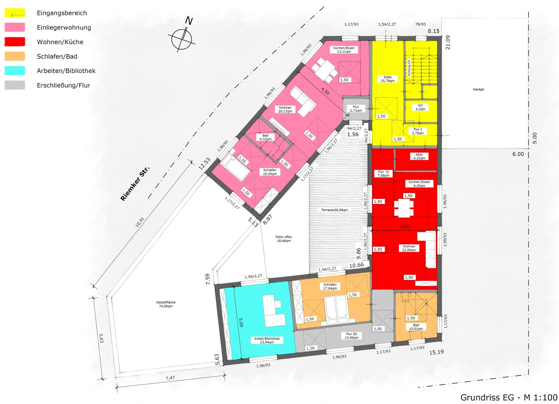 Atriumhaus · Erste Entwurfsidee