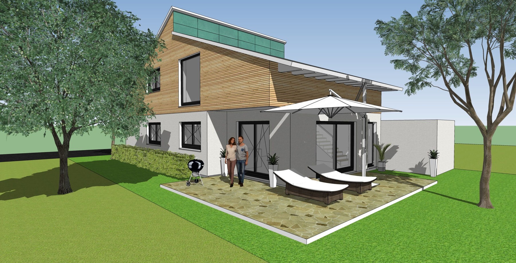 Wohnhaus mit Dachterrasse