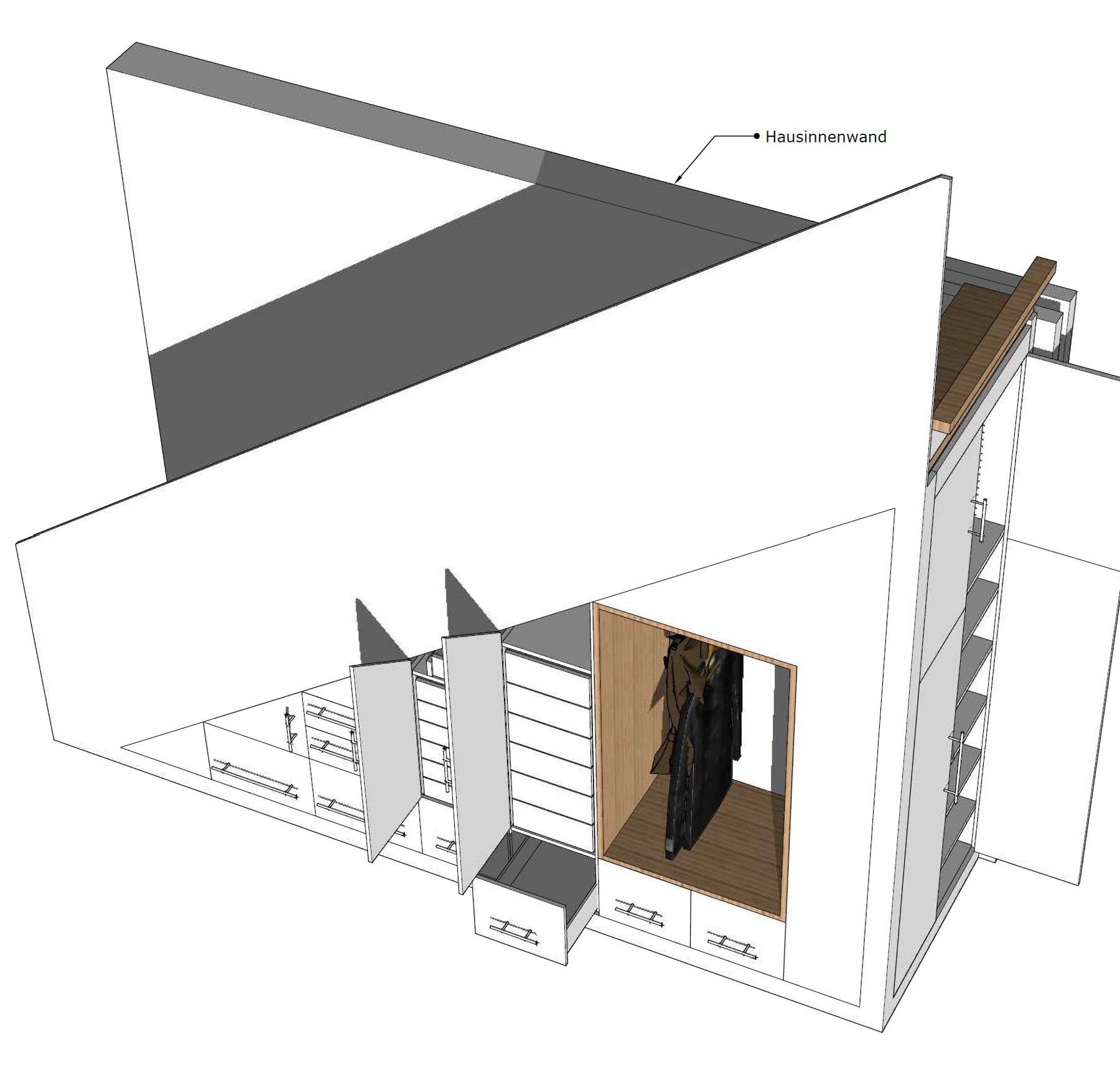 Treppenmöbel für ein Wohnhaus